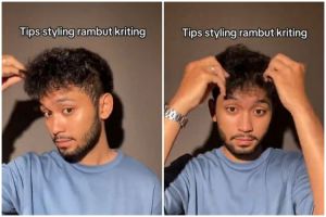 Auto rapi tanpa ke salon, cowok ini bagikan trik atasi rambut megar dan keriting cuma pakai 2 langkah