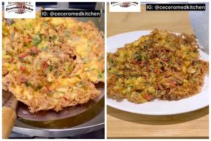 Tanpa diberi baking powder, ini cara bikin telur dadar agar krispi dan keriting ditambah 2 bahan dapur