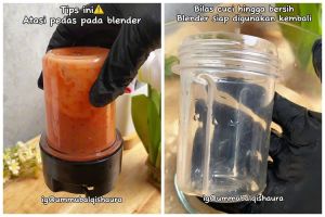 Cara menghilangkan aroma dan rasa pedas bekas cabai di gelas blender, lebih cepat pakai 1 bahan dapur