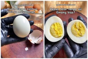 Bikin cangkang tak pecah, ini trik masak telur rebus tanpa air agar hasilnya mulus dan mudah dikupas