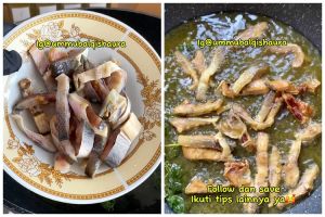 Bukan diberi kulit jeruk, ini trik goreng ikan asin supaya nggak bikin dapur bau amis