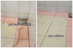 Cukup tambah 1 bahan dapur, ini trik cepat bersihkan kerak menguning di lantai kamar mandi dalam 15 me