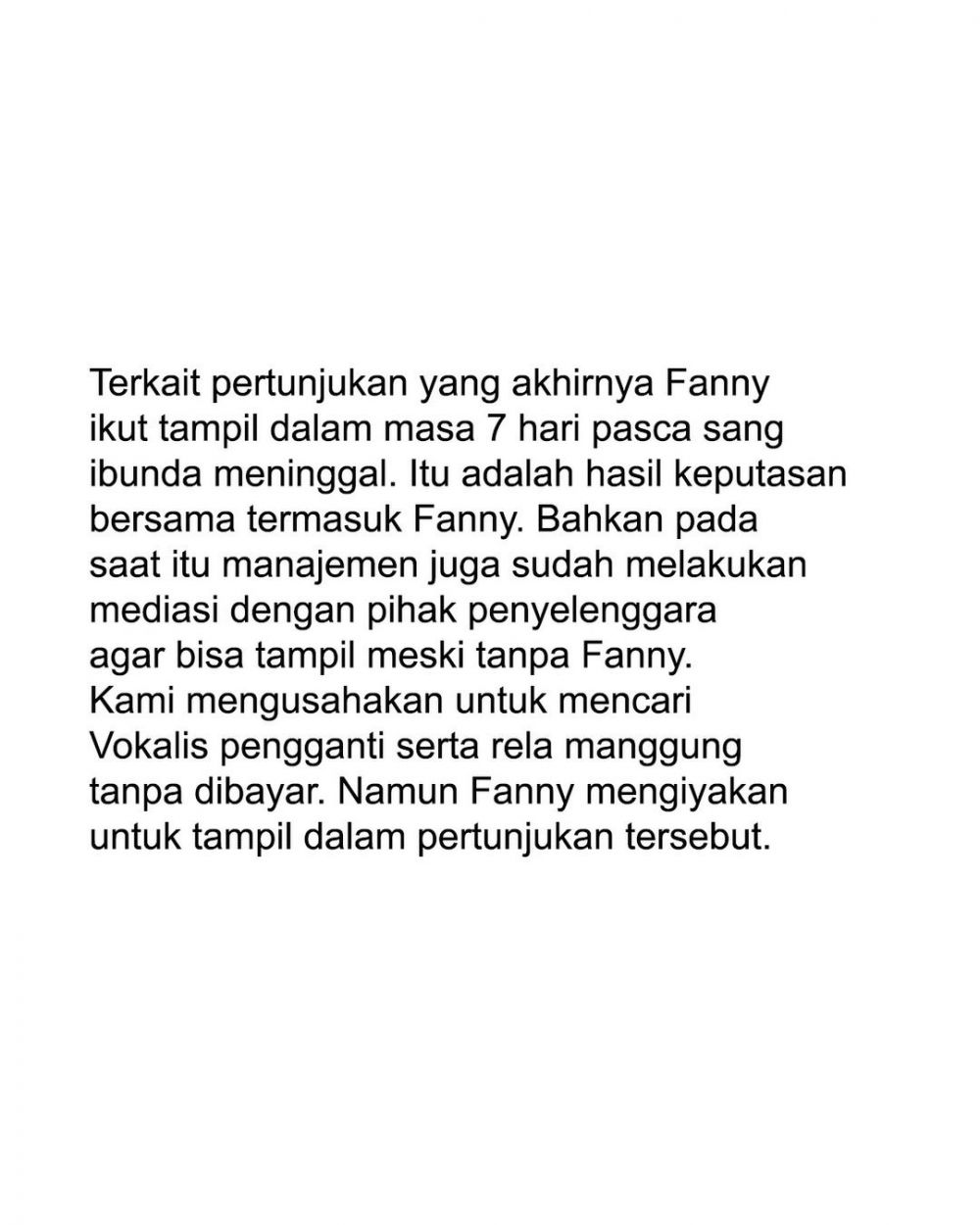 Fanny Soegi sindir mantan bandnya tak transparan soal royalti, begini klarifikasi pihak Soegi Bornean