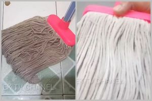 Tak perlu sitrun, cara mencuci kain pel kotor agar bersih hanya dengan 1 bahan dapur