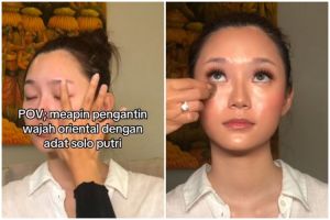 Transformasi makeup cewek wajah oriental dirias adat Solo putri, hasilnya flawless bak putri keraton