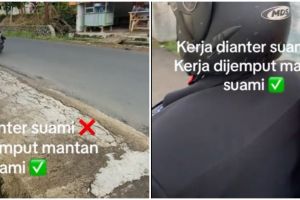 Viral wanita rukun dengan eks suami sampai cium tangan saat diantar kerja, aksinya tuai perdebatan