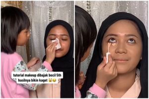 Cewek dirias bocil usia 5 tahun dengan makeup fresh minimalist hasilnya tuai pujian, ini tutorialnya