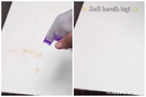 Bukan pakai sabun, ini trik bersihkan noda makanan membandel di meja cukup pakai 1 ampas dapur