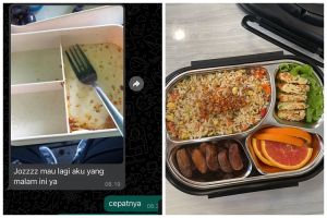 Momen suami puji masakan istri ini bikin baper, intip isi bekalnya yang bikin ngiler