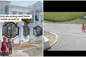 Foto di depan rumah mewah, ayah dan anak ini dapat kejutan tak terduga dari si pemilik rumah