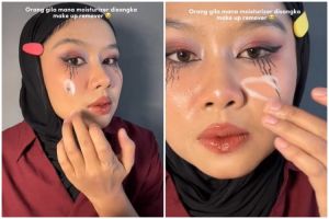 Dikira cleansing balm, momen cewek tak sadar hapus makeup pakai moisturizer Rp 150 ribuan bikin nyesek
