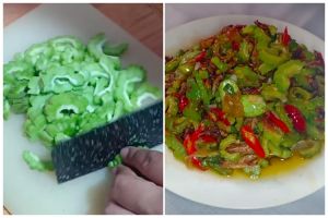Bukan direbus dan diremas garam, begini cara memasak tumisan pare agar pahitnya hilang dan enak