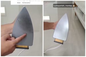 Trik hilangkan noda gosong di setrika tanpa bikin antilengketnya mengelupas, tambah 1 bahan dapur ini