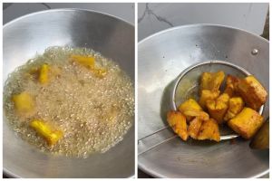 Tak perlu direndam air es, ini trik goreng singkong agar hasilnya empuk dan merekah sempurna