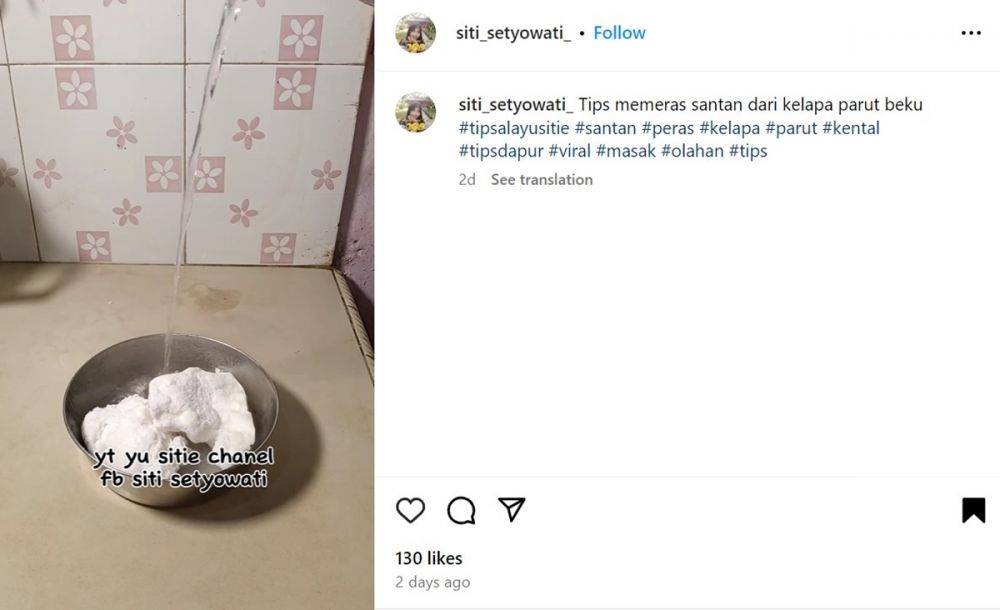 Trik memeras santan dari kelapa parut beku agar tetap kental dan tak pecah saat dimasak