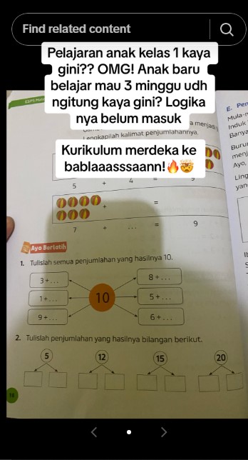 Salahkan Kurikulum Merdeka, wanita protes lihat soal matematika kelas 1 SD ini tuai pro kontra