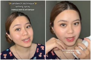 Mengenal sandwich technique setting spray, trik makeup bikin riasan antidempul dan awet seharian