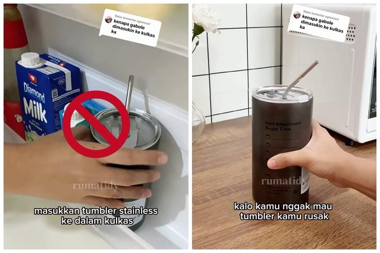 It turns out that stainless steel tumblers should not be stored in the