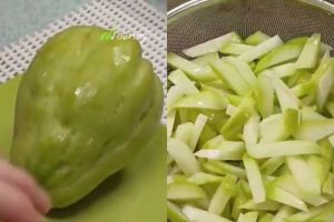 Bukan dicuci pakai air biasa, ini trik udah menghilangkan getah labu siam pakai 1 bahan dapur