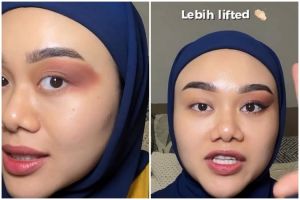 Trik rapikan eyeshadow berantakan ini cuma pakai alat sederhana, hasilnya langsung beri efek eye lift