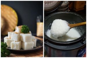 Trik bikin lontong rice cooker agar hasilnya lebih padat dan kenyal, rahasianya di 1 bahan ini