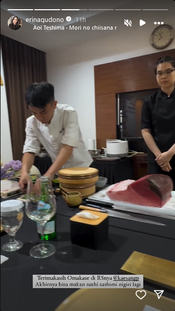 Erina Gudono pamer nikmati private omakase di rumah sakit usai melahirkan, harga makanannya disorot
