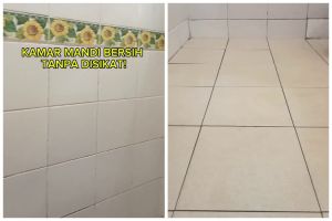 Auto bersih tanpa disikat, Ini trik basmi kerak di lantai dan dinding kamar mandi pakai 1 bahan dapur