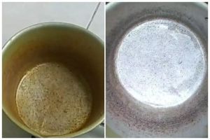 Cara mudah bersihkan noda bekas kunyit di panci tanpa pakai sabun, andalkan 1 bahan dapur ini