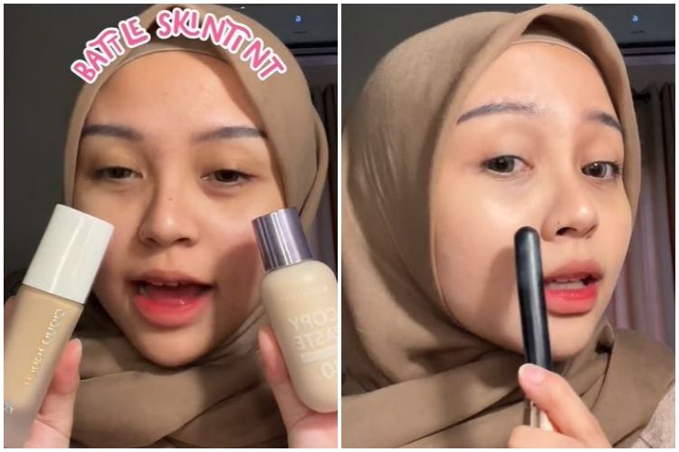 Battle skin tint viral Somethinc dan YOU diklaim nggak oksidasi, mana yang punya finish glowing?