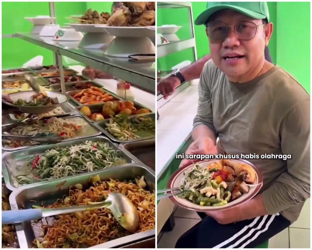 Momen Cak Imin pamer sarapan di warteg, menunya bikin salah fokus