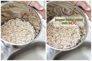 Tanpa saringan, ini trik meniriskan makanan dari air rebusan agar tak tumpah cuma pakai 1 alat