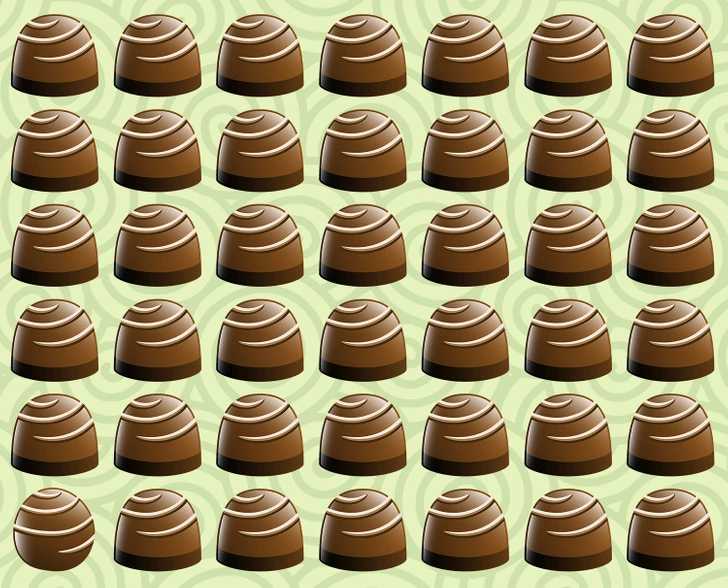 Tes ilusi optik, temukan cokelat yang berbeda dalam 3 detik
