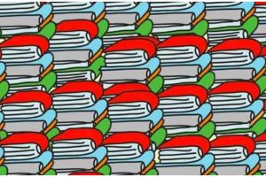 Ilusi optik, hanya 1% orang tercerdas dapat menemukan pensil tersembunyi di antara buku dalam 5 detik