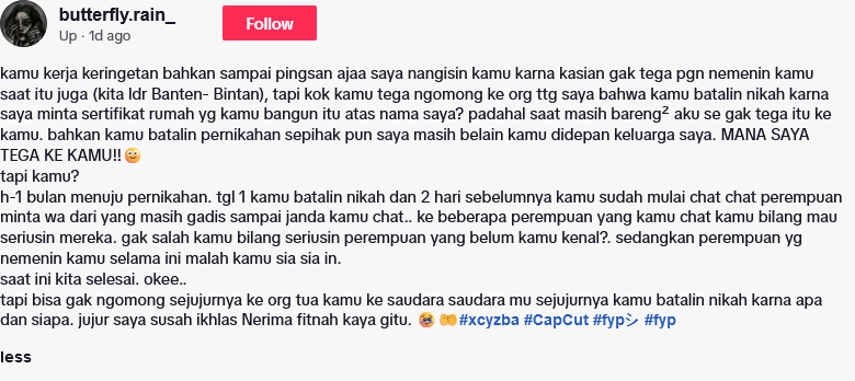Diputusin secara sepihak sebulan sebelum menikah, curhatan calon pengantin wanita ini nyesek banget