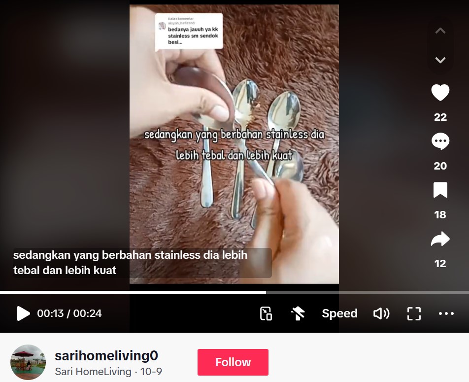 Sekilas tampak sama, ini cara bedakan sendok berbahan stainless steel dan besi agar tak mudah terkecoh