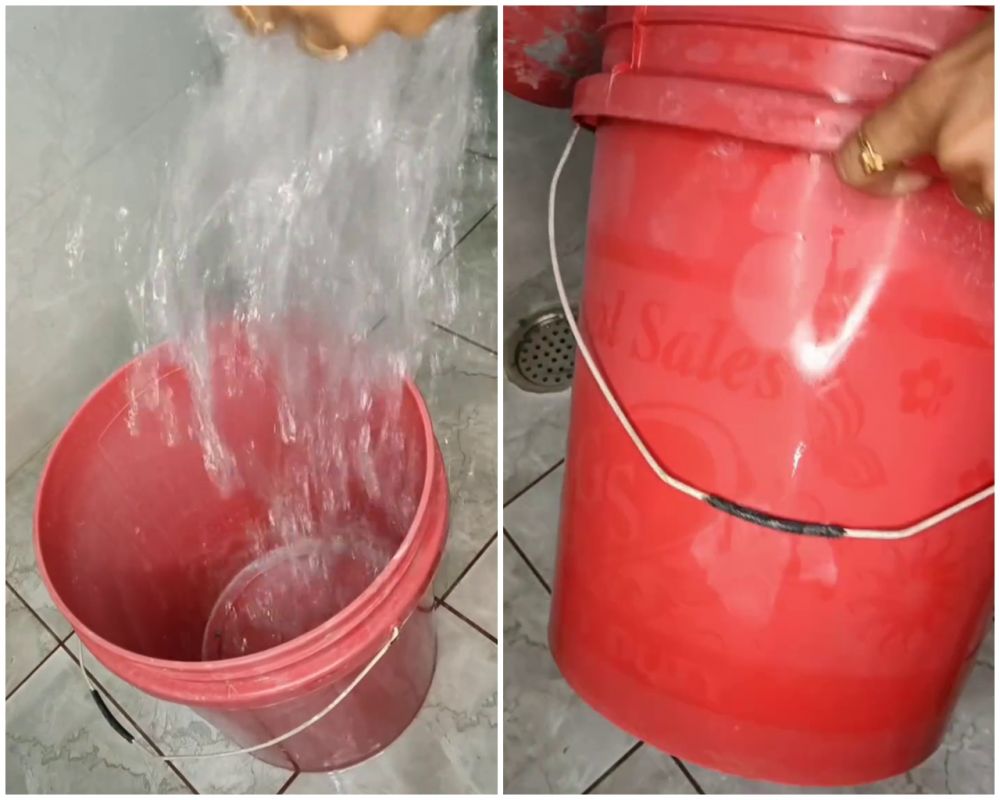 Trik mudah bersihkan kerak air di ember dengan satu bahan dapur