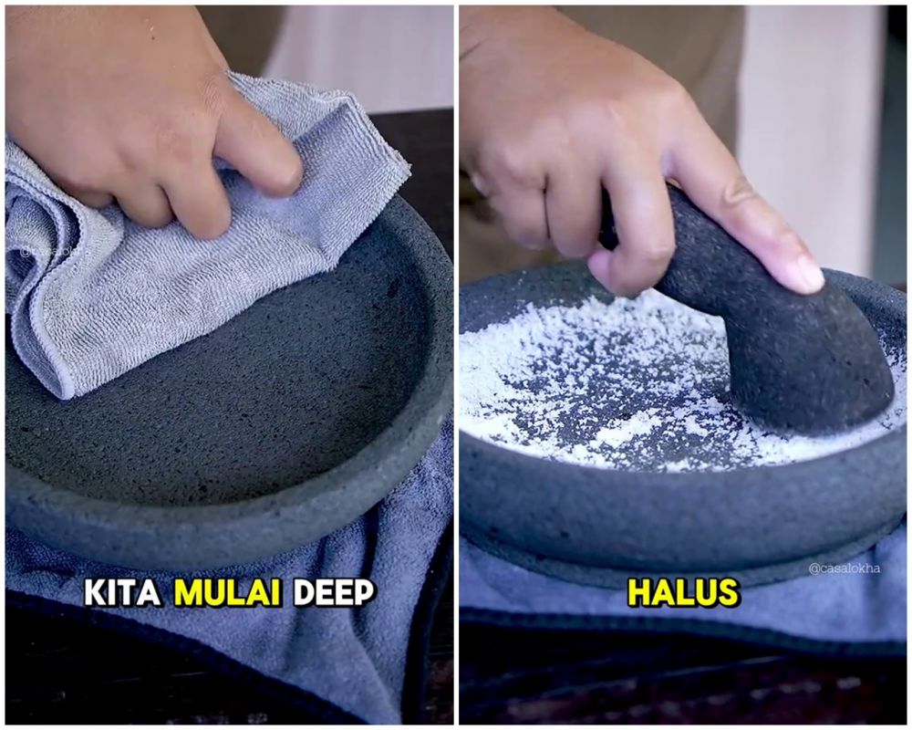 Cobek batu telanjur jamuran? Begini cara membersihkannya agar lebih steril dan aman dipakai