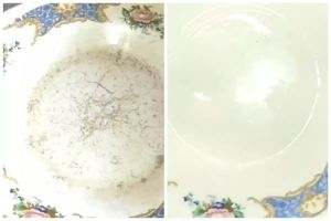 Cara cepat bersihkan noda kerak di piring keramik tanpa perlu disikat, butuh 5 menit saja