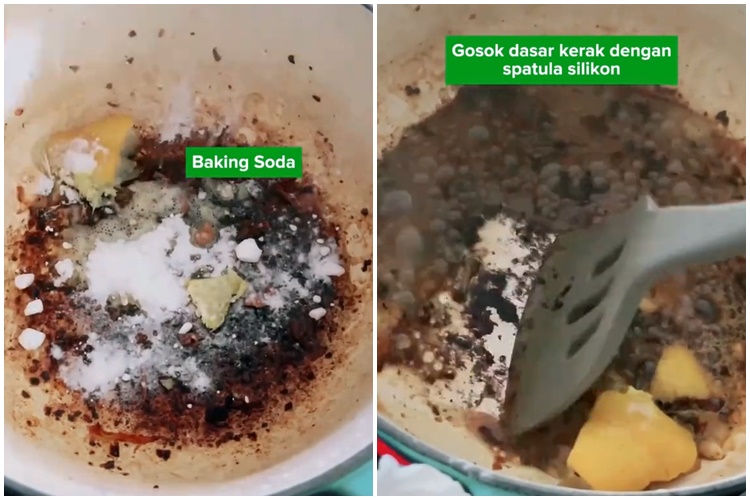 Cara hilangkan kerak gosong di dasar panci dengan 2 bahan dapur sederhana