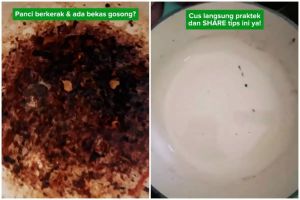 Cara hilangkan kerak gosong di dasar panci dengan 2 bahan dapur sederhana