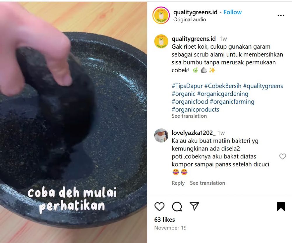 Jangan cuma dicuci, begini cara bersihkan cobek penuh noda bekas bumbu agar steril pakai 1 bahan dapur