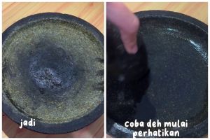 Jangan cuma dicuci, begini cara bersihkan cobek penuh noda bekas bumbu agar steril pakai 1 bahan dapur