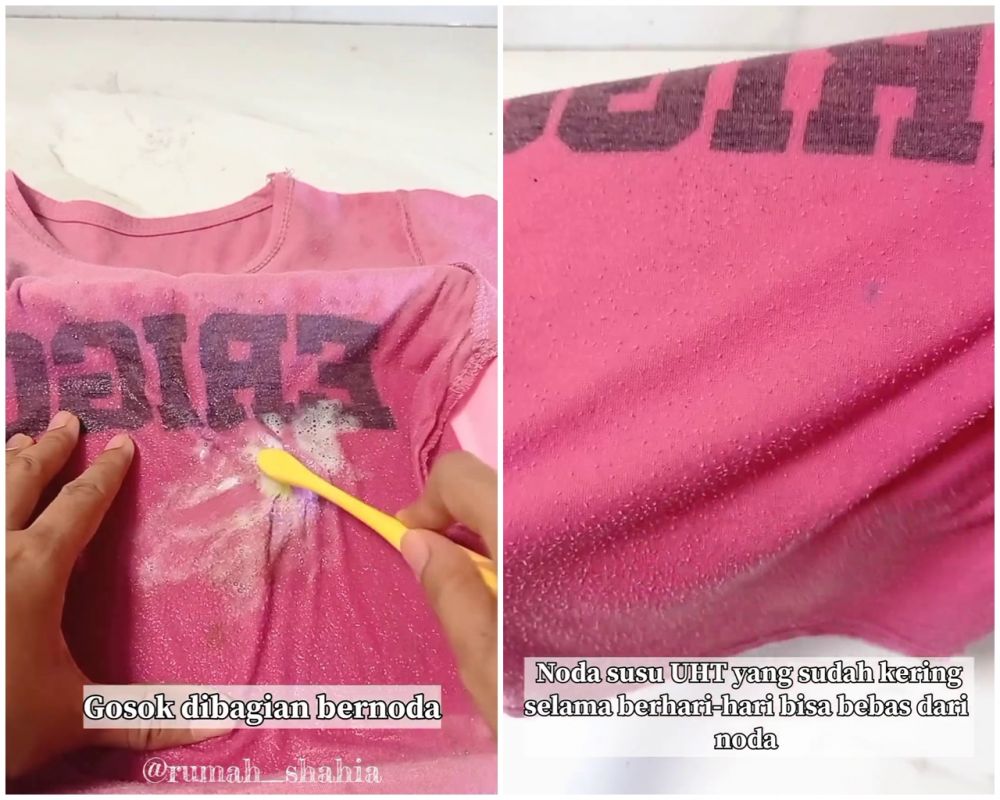 Trik hilangkan noda susu yang mengering di baju agar bersih tanpa bekas, cukup pakai 3 bahan dapur