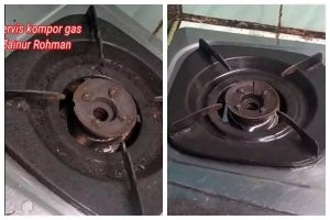 Cara efektif membersihkan kerak gosong di tungku kompor tanpa baking soda atau sabun cuci piring