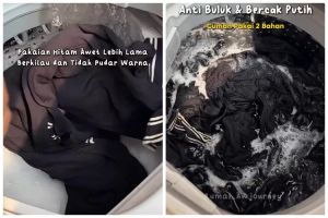 Cukup beri 1 bahan dapur, begini trik cuci baju hitam agar warnanya tak pudar dan muncul bercak putih