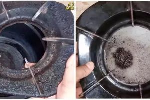 Cara membersihkan kerak tungku kompor gas dengan dua bahan dapur