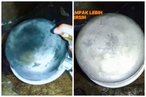 Tak perlu dikompres cuka, begini trik bersihkan pantat panci stainless gosong agar kinclong lagi