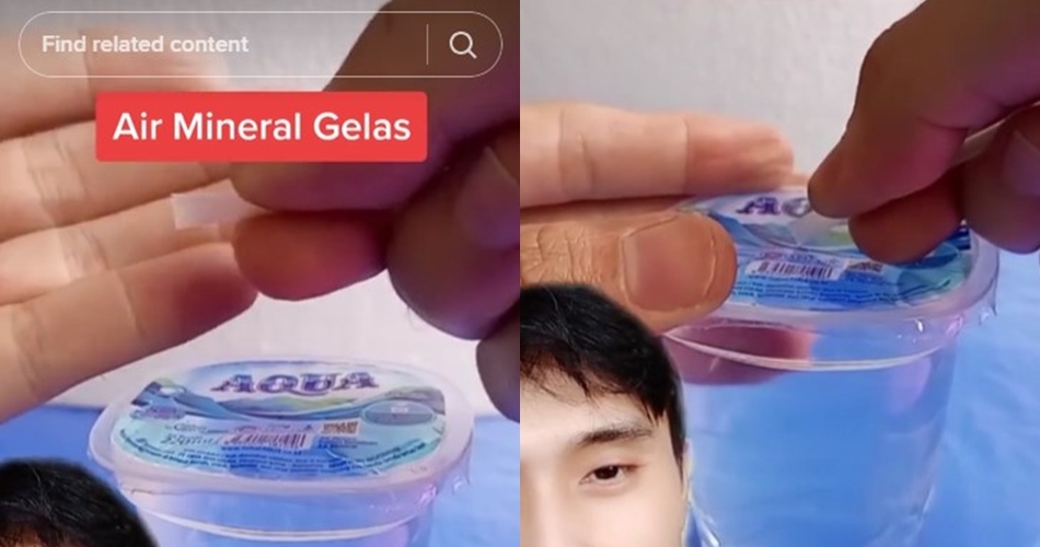 Cara menusukkan sedotan tumpul ke gelas air mineral tanpa bantuan kunci atau jarum