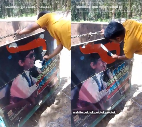 Terlanjur sakit hati, aksi para sopir truk preteli gambar Gus Miftah ini tuai dukungan