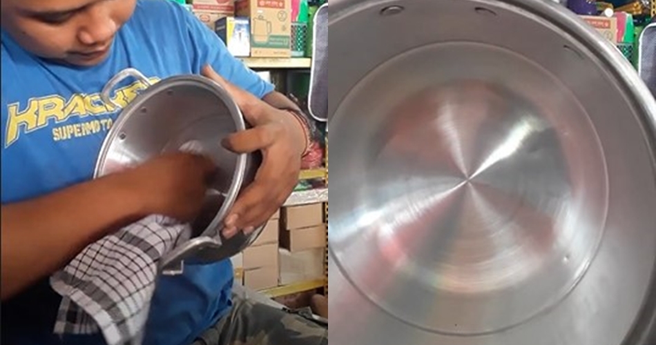 Trik simpel mengatasi bawah panci bahan alumunium yang penyok, cukup pakai 2 alat sederhana